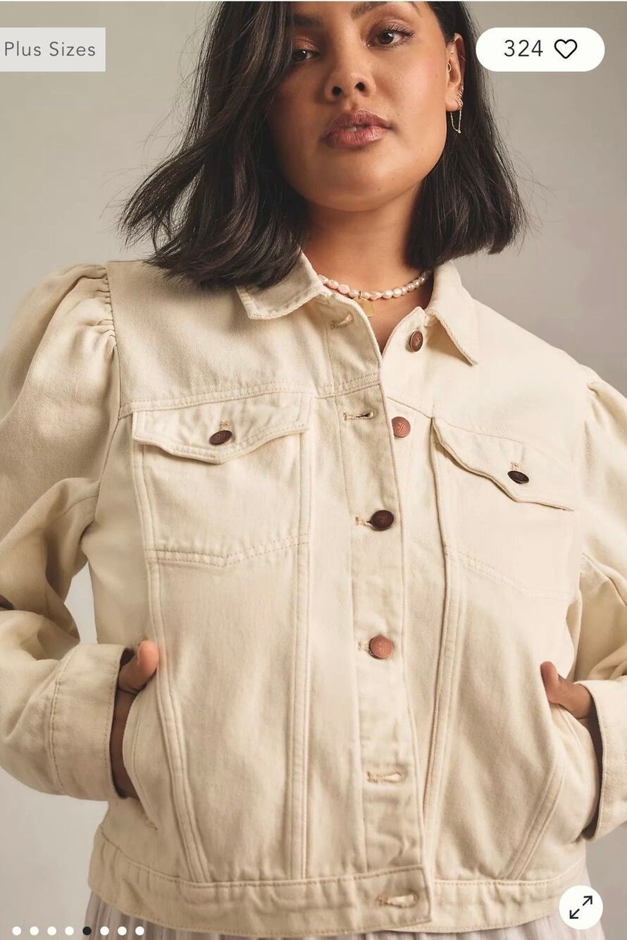 Pilcro by Anthropologie Puff Sleeve Denim Jacket 3X